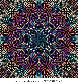 Vector seamless mosaic art pattern. Art background.