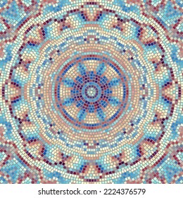 Vector seamless mosaic art pattern. Art background.