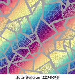Vector seamless mosaic art pattern. Art background.