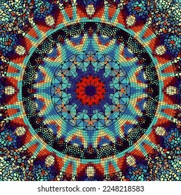 Vector seamless mosaic art pattern. Art background.