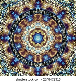Vector seamless mosaic art pattern. Art background.