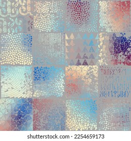 Vector seamless mosaic art pattern. Art background.