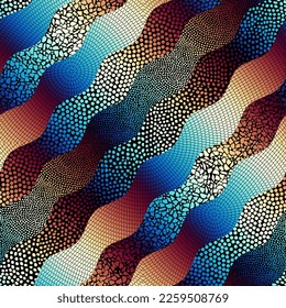 Vector seamless mosaic art pattern. Art background.