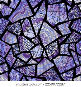 Vector seamless mosaic art pattern. Art background.