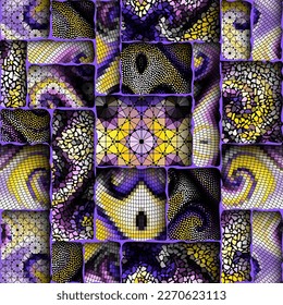 Vector seamless mosaic art pattern. Art background.