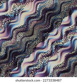 Vector seamless mosaic art pattern. Art background.