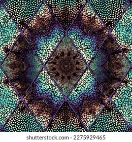 Vector seamless mosaic art pattern. Art background.