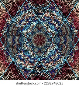 Vector seamless mosaic art pattern. Art background.