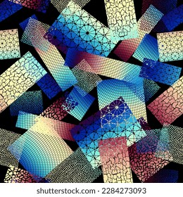 Vector seamless mosaic art pattern. Art background.