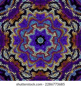 Vector seamless mosaic art pattern. Art background.