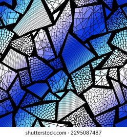 Vector seamless mosaic art pattern. Art background.