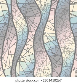 Vector seamless mosaic art pattern. Art background.