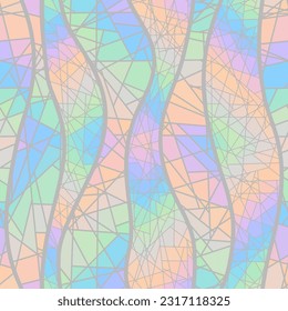 Vector seamless mosaic art pattern. Art background.