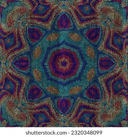 Vector seamless mosaic art pattern. Art background. Mandala image