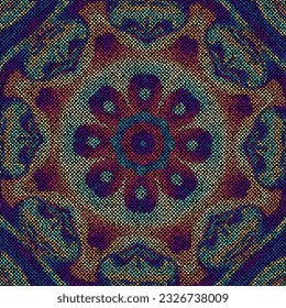 Vector seamless mosaic art pattern. Art background. Mandala image