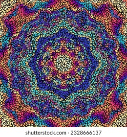 Vector seamless mosaic art pattern. Art background. Mandala image