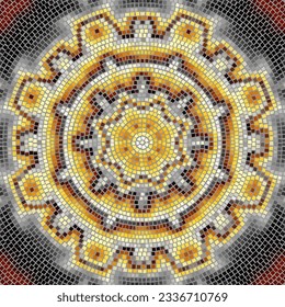 Vector seamless mosaic art pattern. Art background. Mandala image