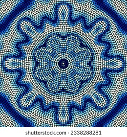 Vector seamless mosaic art pattern. Art background. Mandala image