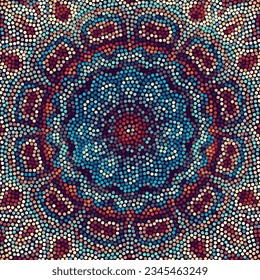 Vector seamless mosaic art pattern. Art background. Mandala image