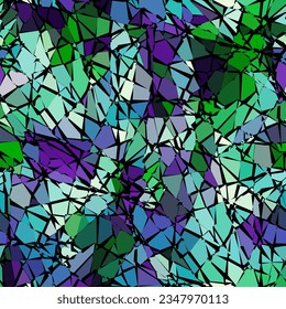 Vector seamless mosaic art pattern. Art mosaic background.