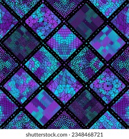 Vector seamless mosaic art pattern. Art mosaic background.