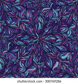 Vector seamless mosaic mandala pattern
