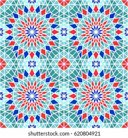 Vector Seamless Mosaic Pattern. Traditional Maroccan Style