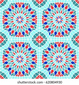 Vector Seamless Mosaic Pattern. Traditional Maroccan Style