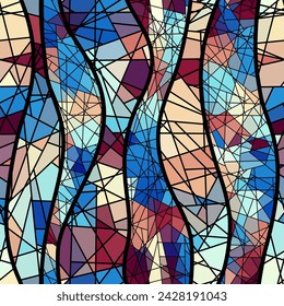 Vector seamless mosaic tile pattern. Art background. Vector pattern