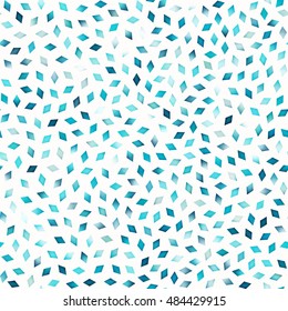 Vector Seamless Multicolor Blue Gradient Rhombus Jumble Pattern. Abstract Geometric Background Design