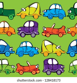 vector seamless multicolor cars pattern