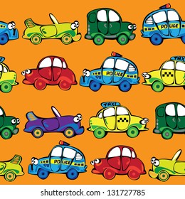 vector seamless multicolor cars pattern