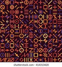 Vector Seamless Multicolor Geometric Line Random Shapes Grid Pattern Abstract Background