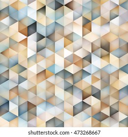 Vector Seamless Multicolor Gradient Triangle Shape Grid Pattern. Abstract Geometric Background Design