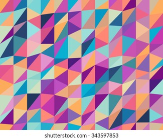 Vector Seamless Multicolor Triangle Low Poly Geometric Pattern Abstract Background