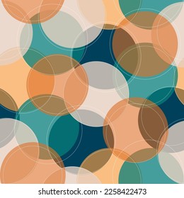 Vector seamless multicolored bubbles pattern.  Seamless chaos circles pattern. Pattern of colorful bubbles.