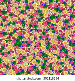 Vector seamless multicolored floral pattern. Hand drawn floral texture, multicolor decorative flowers.
