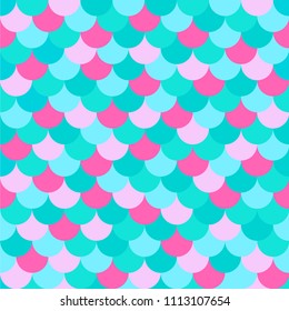 Vector seamless multicolored mermaid background.  Pattern of fish scales. Fabric textile print