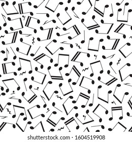 vector seamless music background created from notes