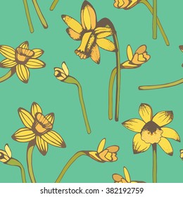 vector seamless narcissus 
