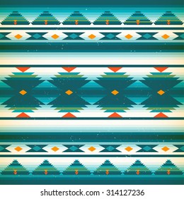 Vector seamless native american pattern. American Indians background. Ethnic textile decorative ornamental striped. Vintage texture with traditional indigenous icon.