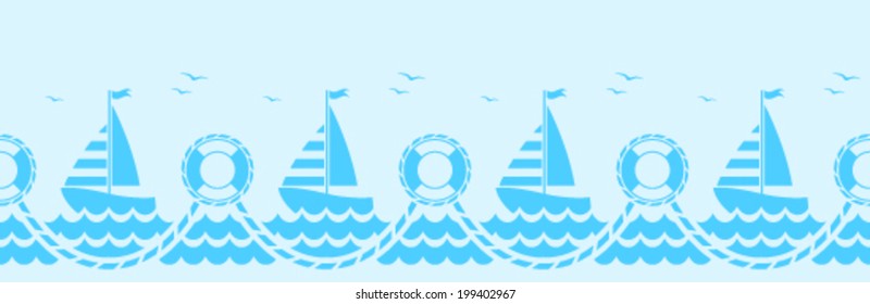 vector seamless nautical border