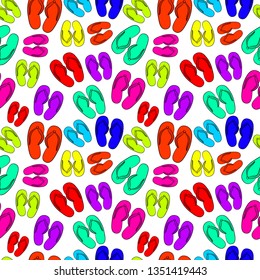 Vector Seamless Neon Flip Flops Isolated Stock Vector (Royalty Free ...