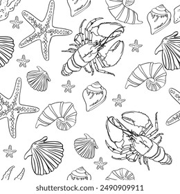 Vector seamless new year pattern on coloured background. Greyhounds with Christmas clothes, deer and elk, gift, Christmas bell for printing, stickers, logo, blank for designers