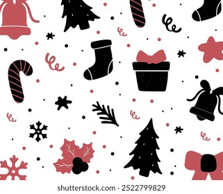 Vector seamless New Year pattern