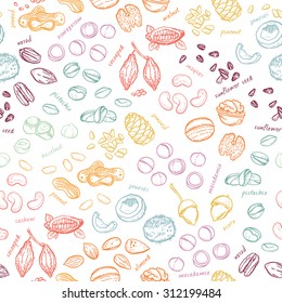 Vector seamless nuts pattern