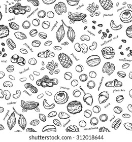 Vector seamless nuts set