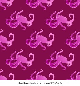 Vector seamless octopus texture