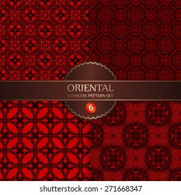 Vector Seamless Oriental Background Pattern Set