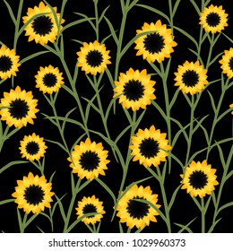 Vector Seamless Oriental Floral Botanical Pattern